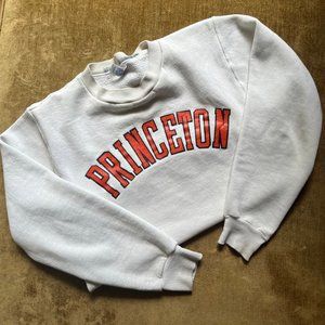 Vintage 90's White Princeton Sweatshirt / Russell Athletic / Size Small